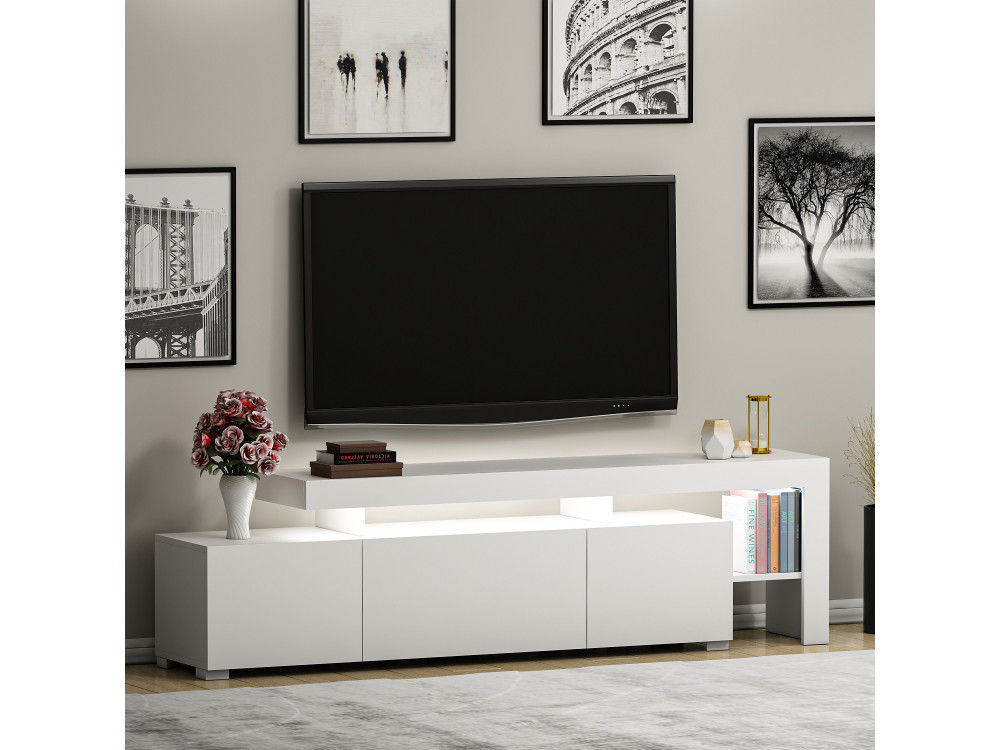 Porta TV in legno "Beliz" 192 x 37 x 53 cm - Bianco