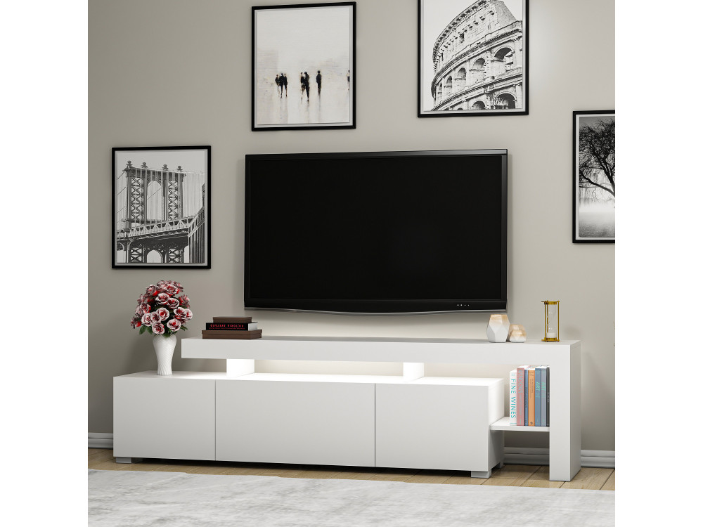 Porta TV in legno "Beliz" 192 x 37 x 53 cm - Bianco