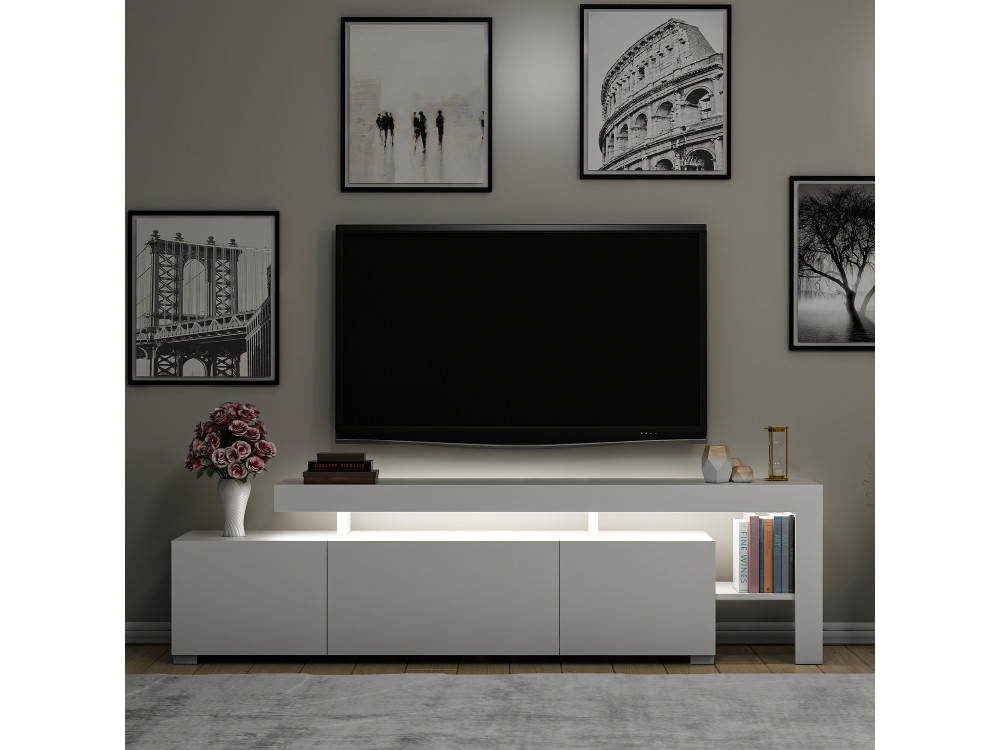 Porta TV in legno "Beliz" 192 x 37 x 53 cm - Bianco