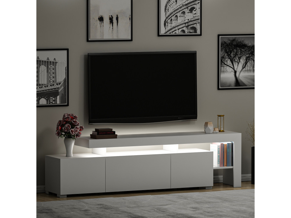 Porta TV in legno "Beliz" 192 x 37 x 53 cm - Bianco