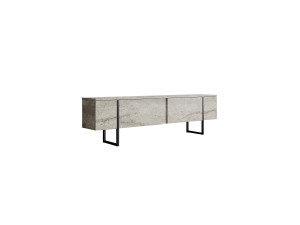 Porta TV in legno "Luxe" - 180 x 30 x 50 cm - TravertinoNero
