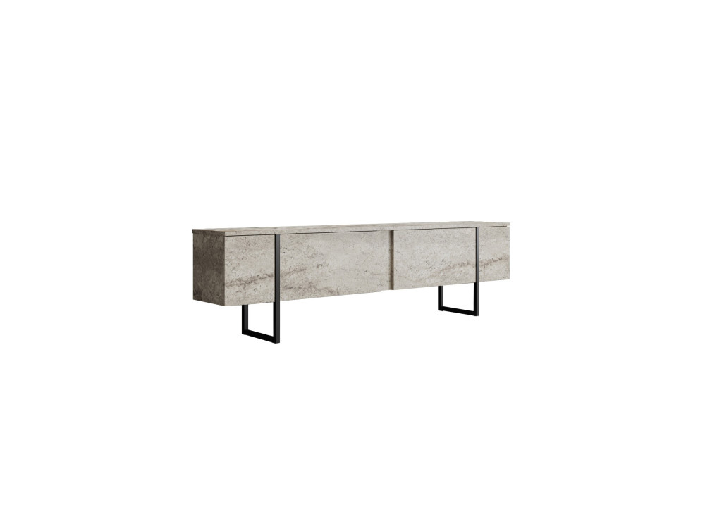 Porta TV in legno "Luxe" - 180 x 30 x 50 cm - TravertinoNero