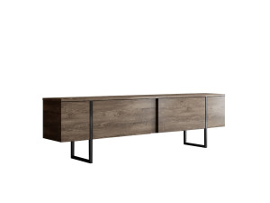 Porta TV in legno "Luxe" - 180 x 30 x 50 cm - Noce-Nero