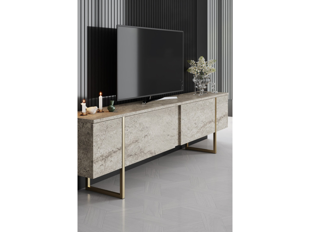 Porta TV in legno "Luxe" - 180 x 30 x 50 cm - TravertinOr