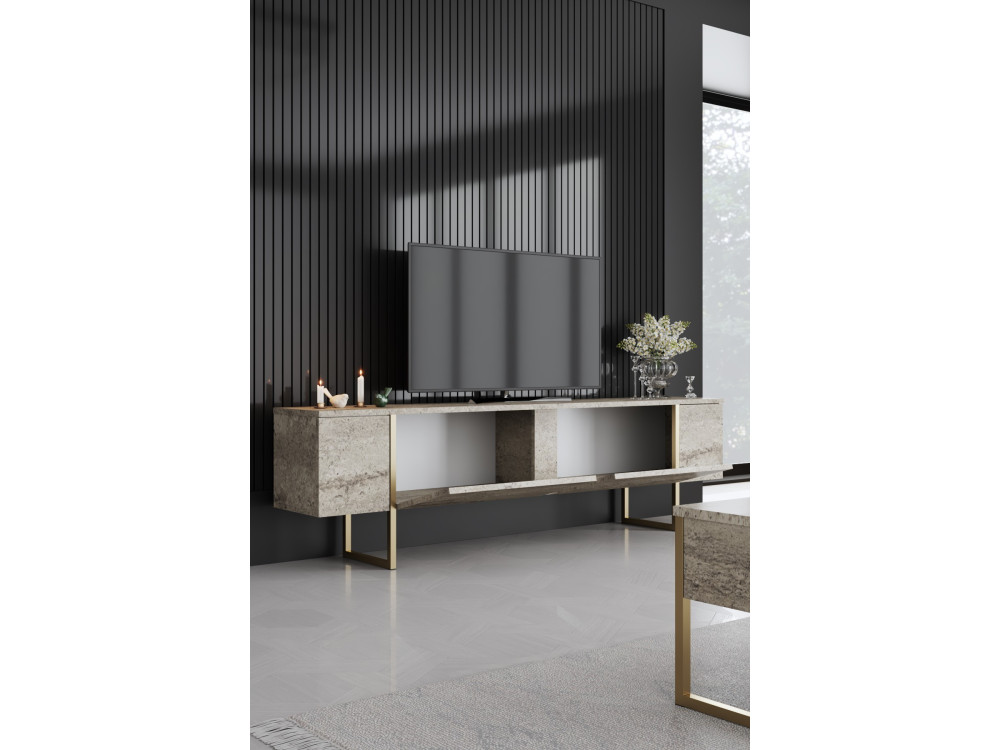 Porta TV in legno "Luxe" - 180 x 30 x 50 cm - TravertinOr
