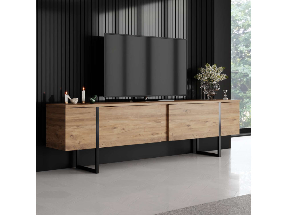 Porta TV in legno "Luxe" - 180 x 30 x 50 cm - Marrone
