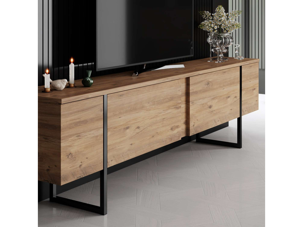 Porta TV in legno "Luxe" - 180 x 30 x 50 cm - Marrone