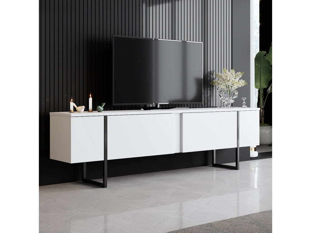 Porta TV in legno "Luxe" - 180 x 30 x 50 cm - Bianco