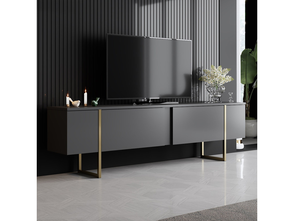Porta TV in legno "Luxe" - 180 x 30 x 50 cm - Oro