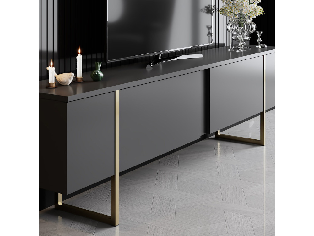 Porta TV in legno "Luxe" - 180 x 30 x 50 cm - Oro