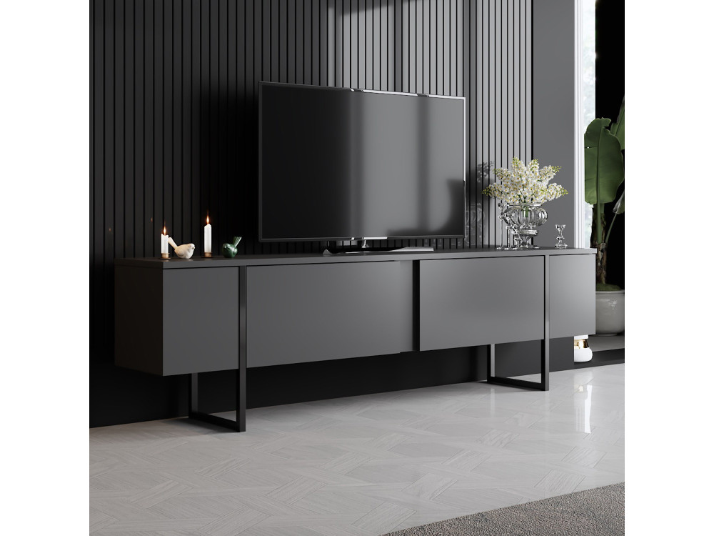 Porta TV in legno "Luxe" - 180 x 30 x 50 cm - Nero
