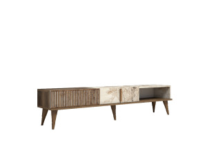 Porta TV in legno "Milan" - 180 x 35 x 40 cm - NoceBianco