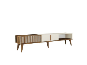 Porta TV in legno "Milano" - 180 x 35 x 40 cm - Noce crema