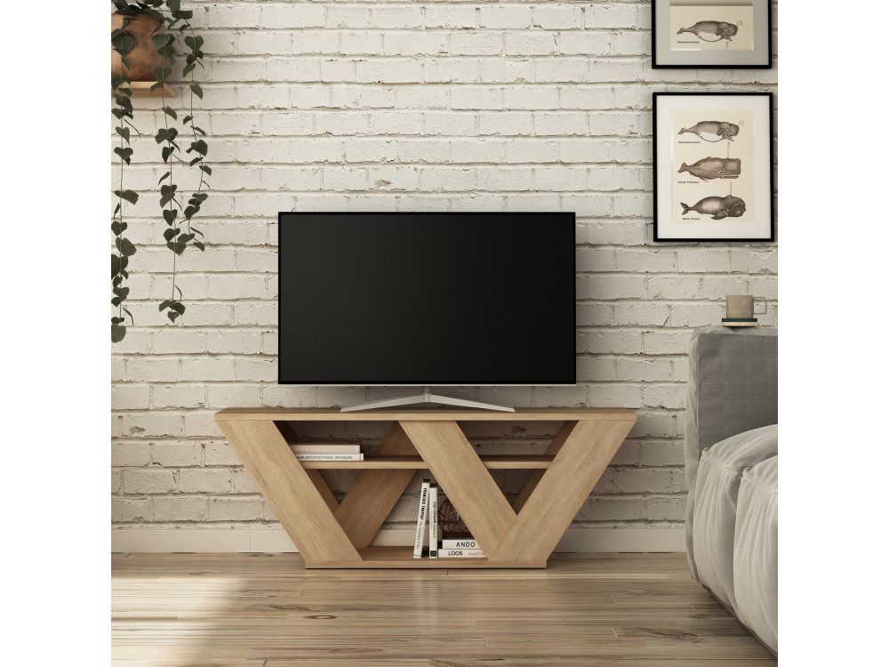 Porta TV in legno "Pipralla" - 110 x 30 x 40 cm - Rovere