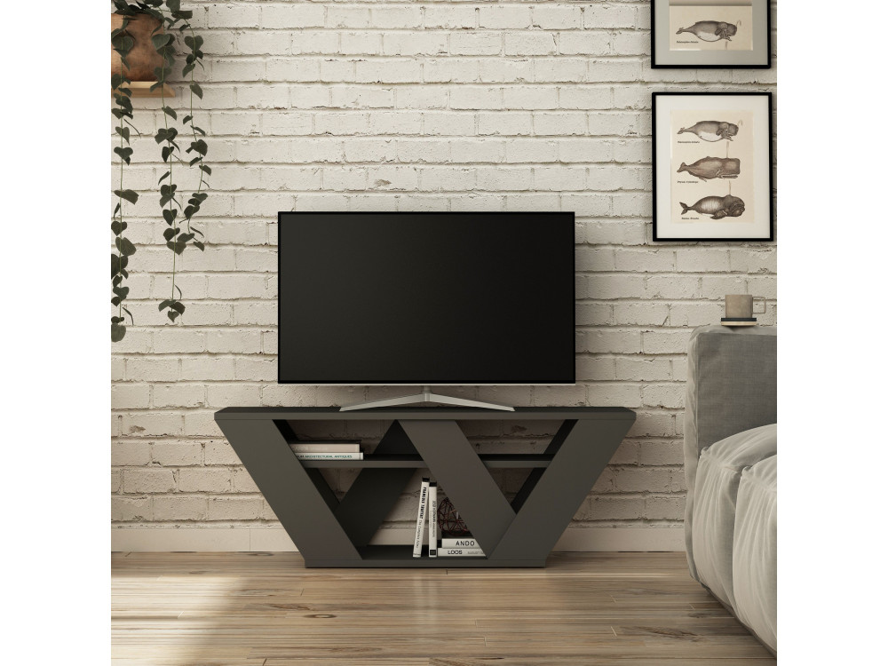 Mobile TV in legno "Pipralla" - 110 x 30 x 40 cm - Antracite