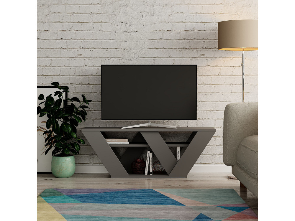 Mobile TV in legno "Pipralla" - 110 x 30 x 40 cm - Antracite