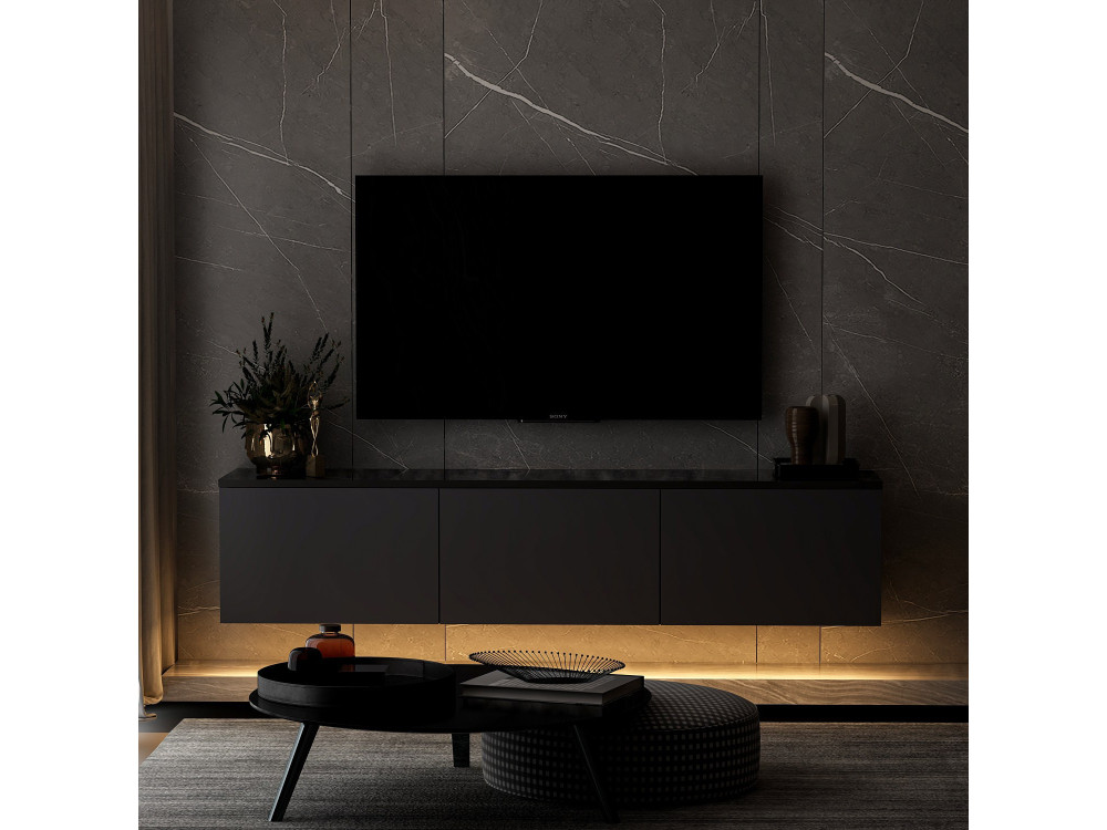 Porta TV in legno "Neon" - 160 x 32 x 35 cm - Antracite