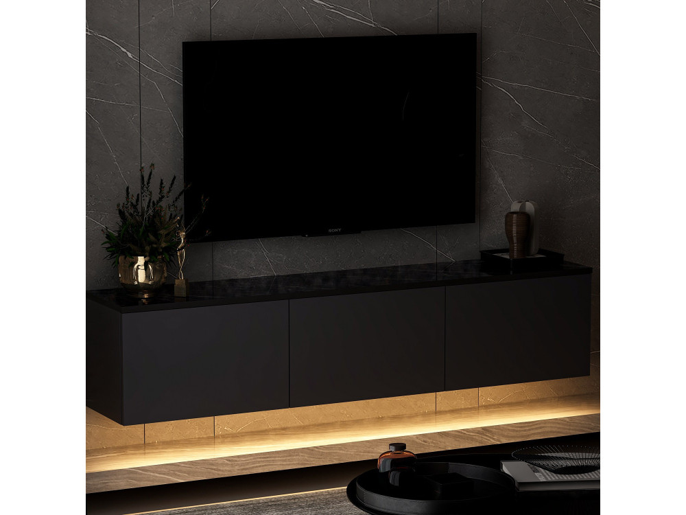 Porta TV in legno "Neon" - 160 x 32 x 35 cm - Antracite