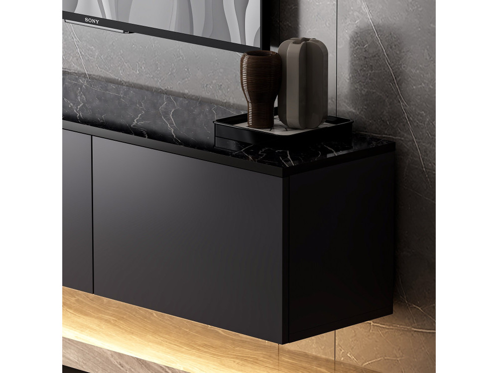 Porta TV in legno "Neon" - 160 x 32 x 35 cm - Antracite