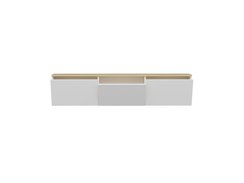 Mobile TV in legno "Neon" - 160 x 32 x 35 cm - Rovere bianco