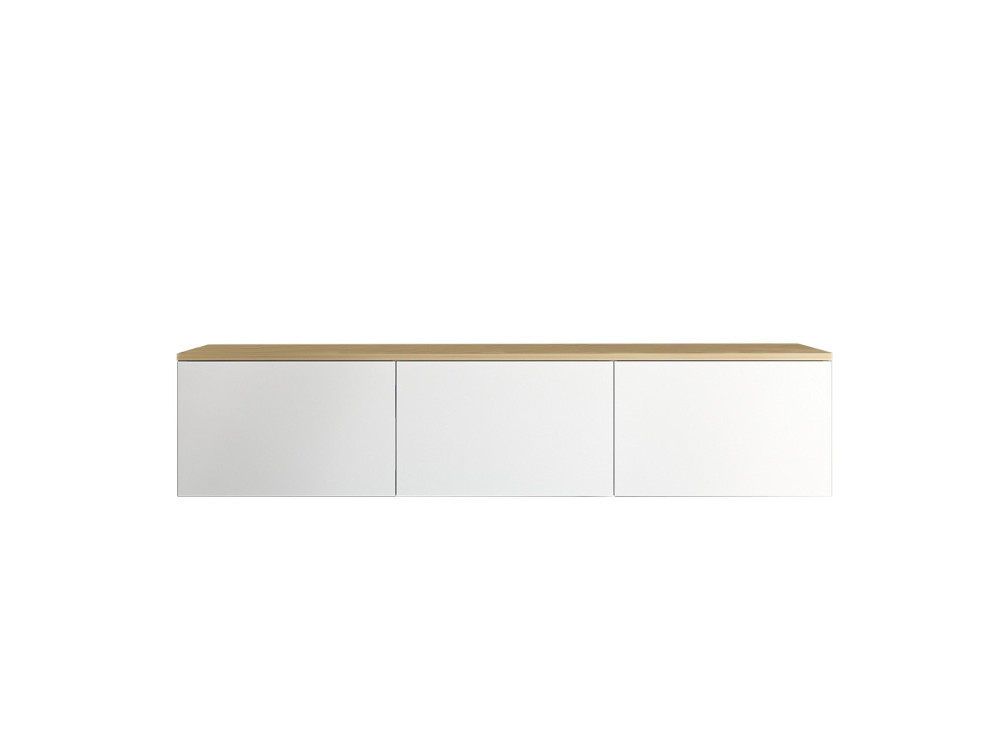 Mobile TV in legno "Neon" - 160 x 32 x 35 cm - Rovere bianco