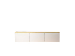 Mobile TV a parete in legno con illuminazione LED "Neon" - 160 x 32 x 35 cm - Bianco