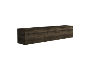 Mobile TV sospeso in legno "Neon" con illuminazione LED - 160 x 32 x 35 cm - Marrone scuro