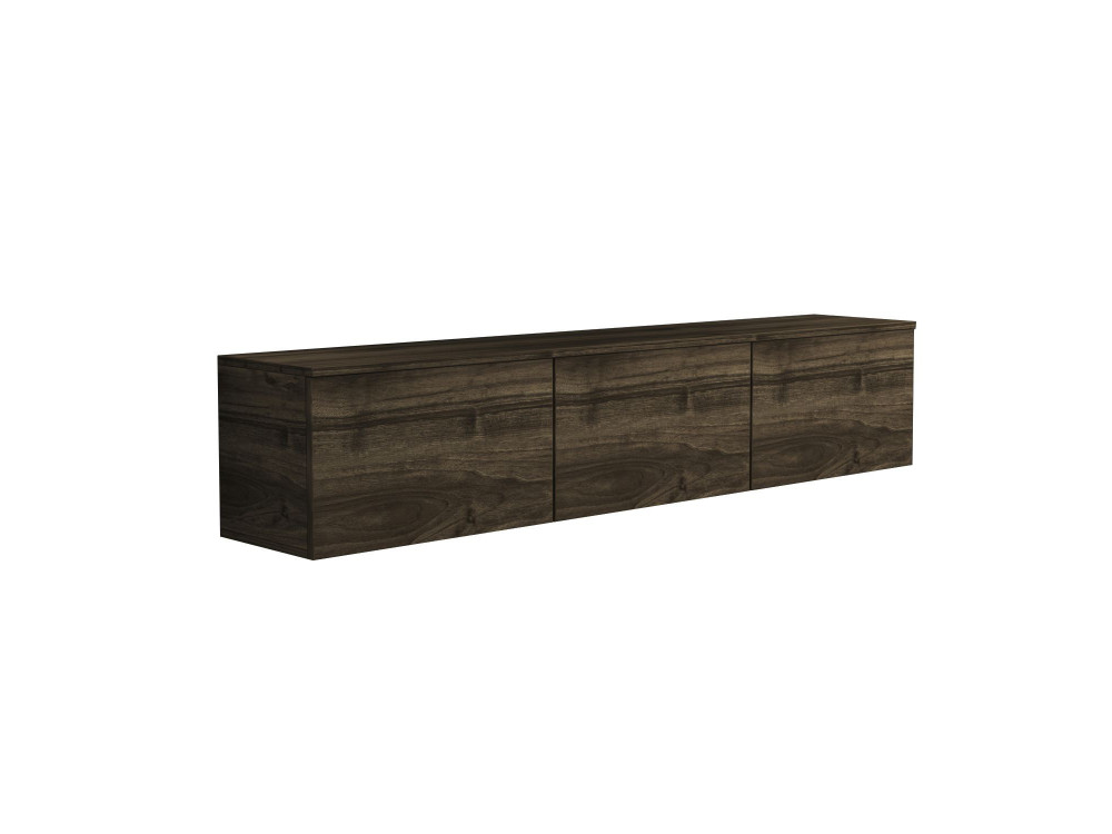 Mobile TV sospeso in legno "Neon" con illuminazione LED - 160 x 32 x 35 cm - Marrone scuro