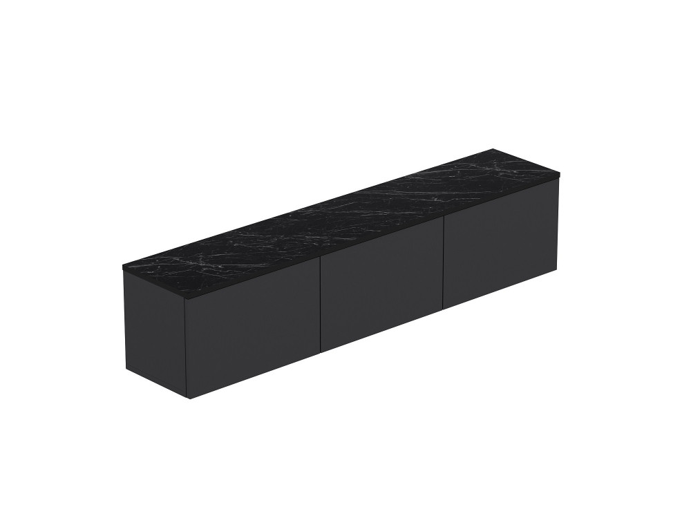 Mobile TV sospeso in legno "Neon" con illuminazione LED - 160 x 32 x 35 cm - Grigio antracite