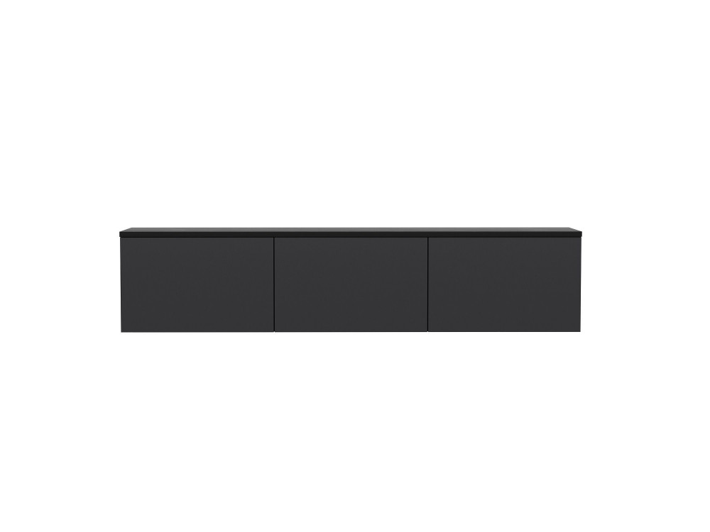 Mobile TV sospeso in legno "Neon" con illuminazione LED - 160 x 32 x 35 cm - Grigio antracite
