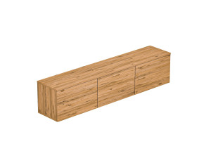 Porta TV sospeso in legno "Neon" con illuminazione LED - 160 x 32 x 35 cm - Marrone chiaro