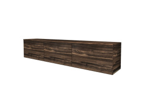 Porta TV sospeso in legno "Neon" con illuminazione a LED - 160 x 32 x 35 cm - Marrone