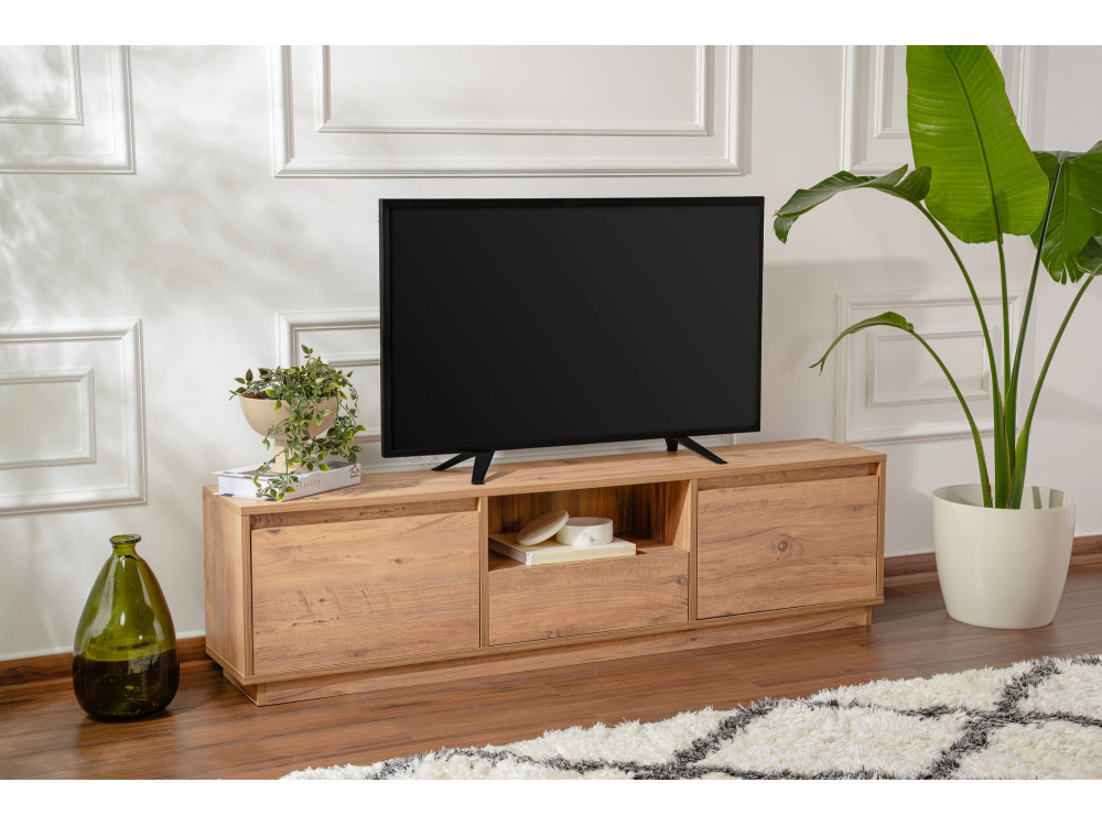 Mobile porta TV in legno Vanguard - 160 x 29 x 42 cm - Pino atlantico