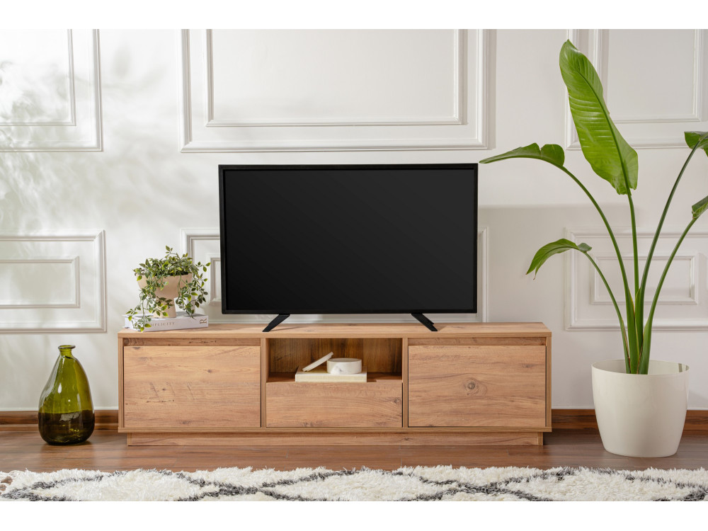 Mobile porta TV in legno Vanguard - 160 x 29 x 42 cm - Pino atlantico