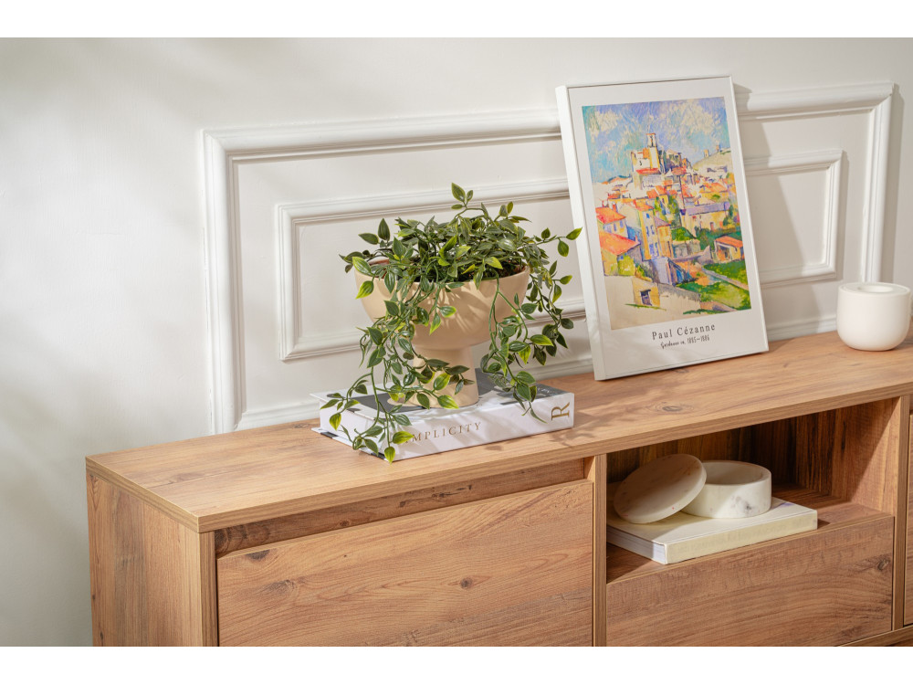 Mobile porta TV in legno Vanguard - 160 x 29 x 42 cm - Pino atlantico