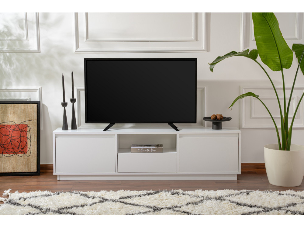Mobile TV Vanguard in legno - 160 x 29 x 42 cm - Bianco naturale