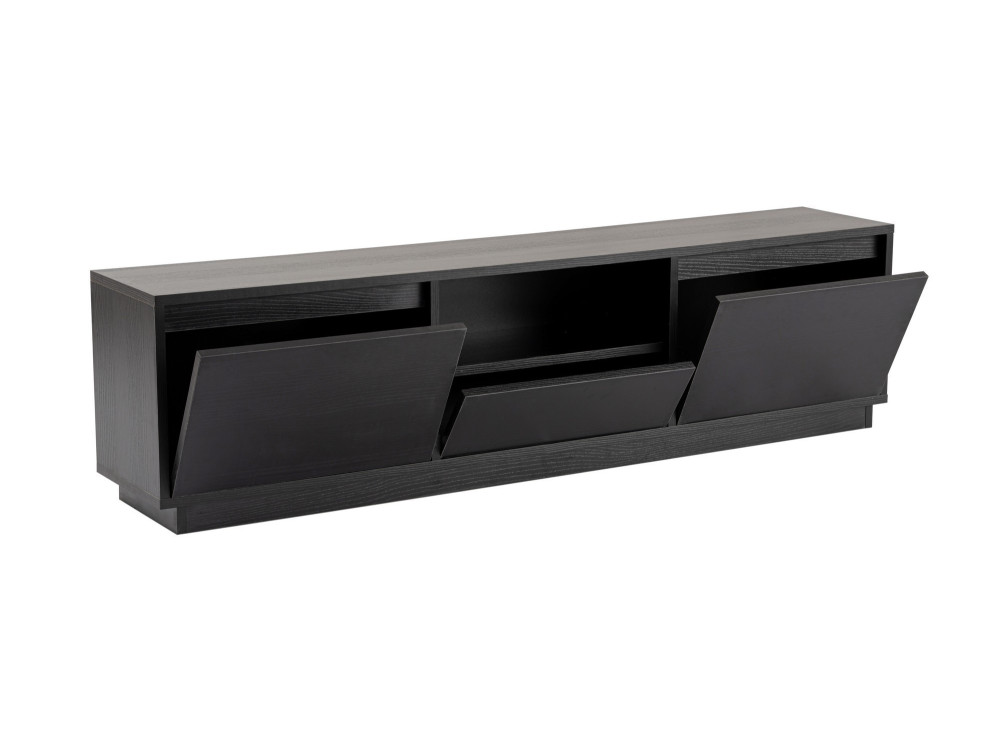 Porta TV in legno "Vanguard" 160 x 30 x 42 cm - Legno nero