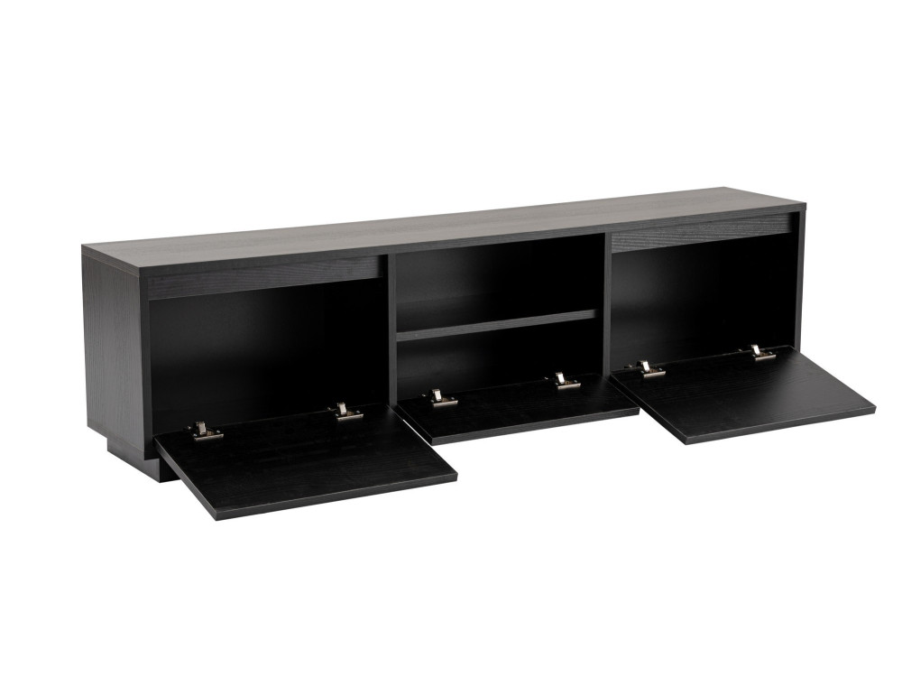 Porta TV in legno "Vanguard" 160 x 30 x 42 cm - Legno nero