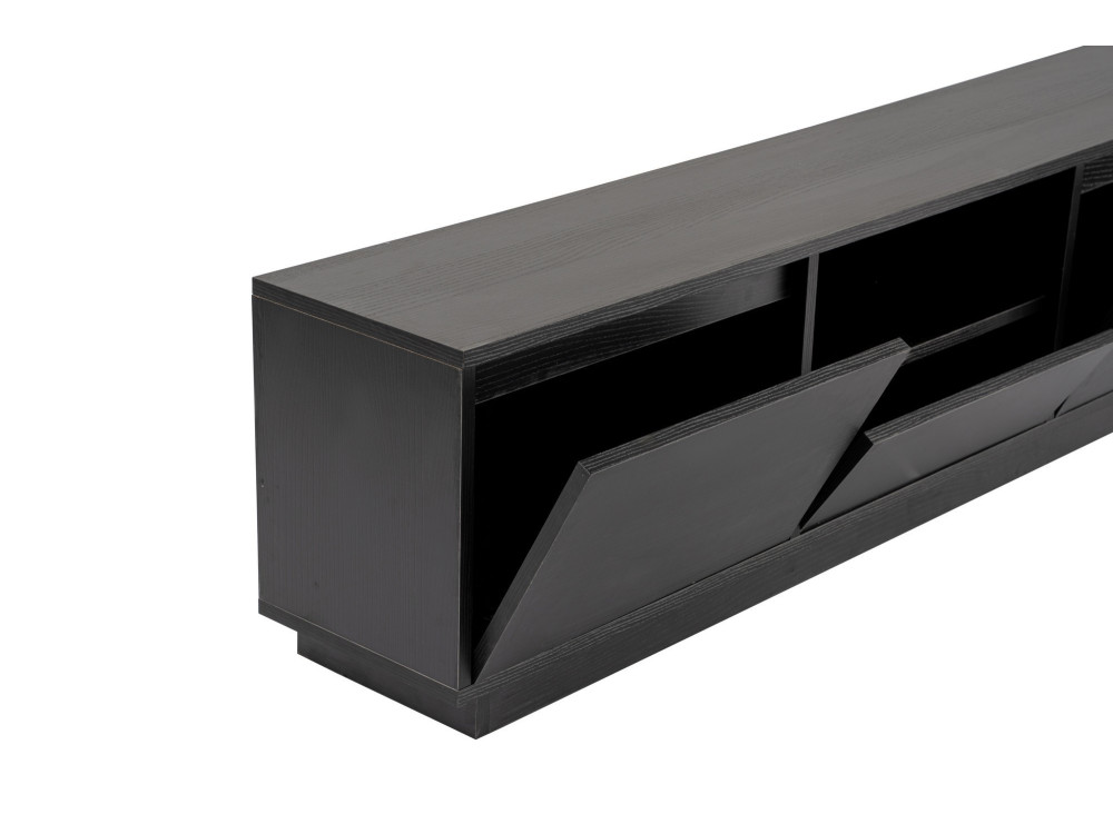 Porta TV in legno "Vanguard" 160 x 30 x 42 cm - Legno nero