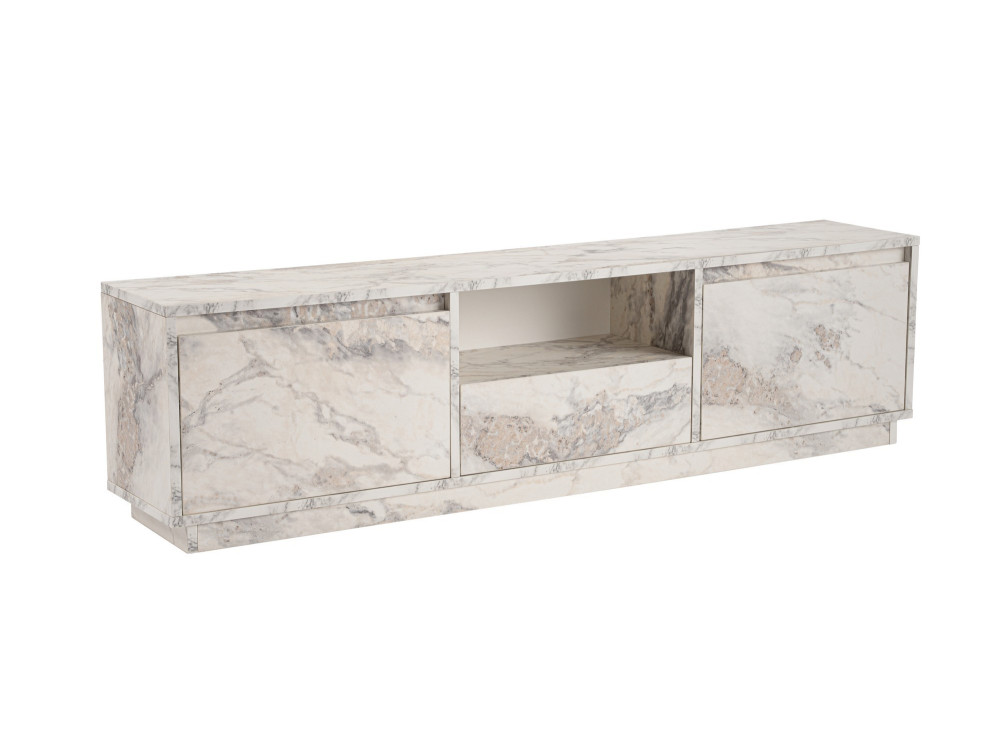 Porta TV in legno "Vanguard" 160 x 30 x 42 cm - marmo Fresia