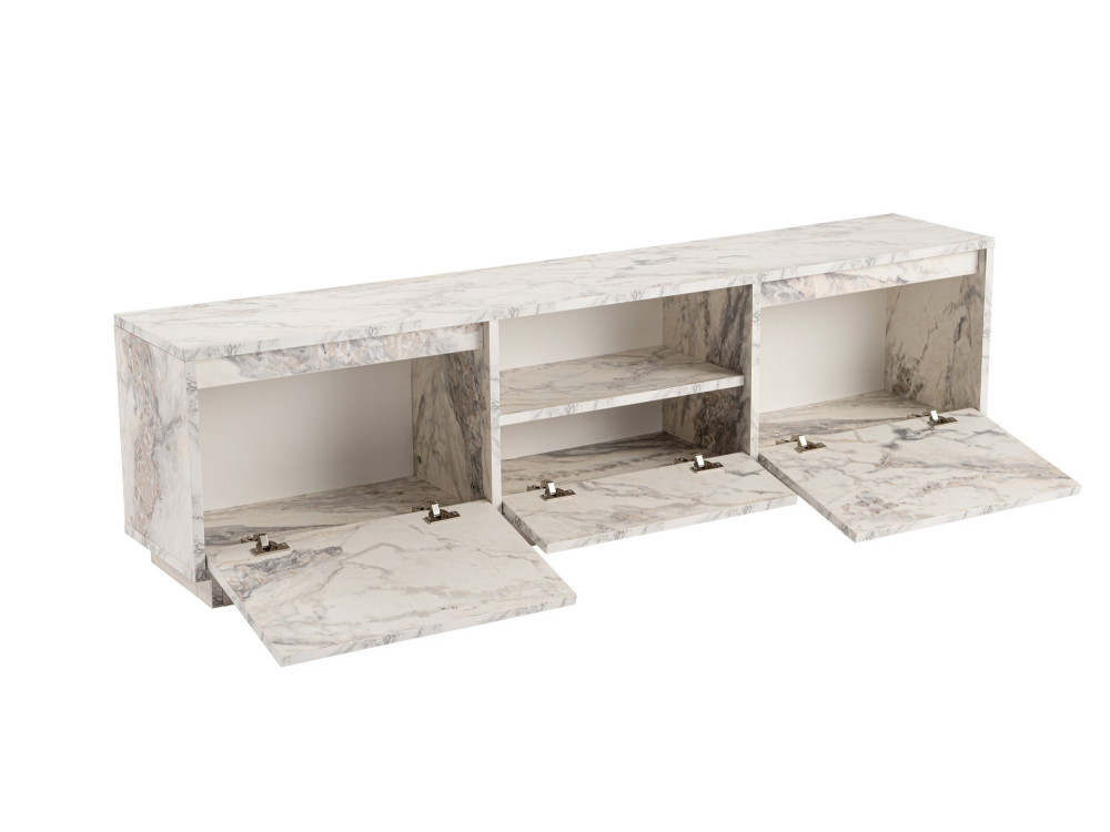 Porta TV in legno "Vanguard" 160 x 30 x 42 cm - marmo Fresia