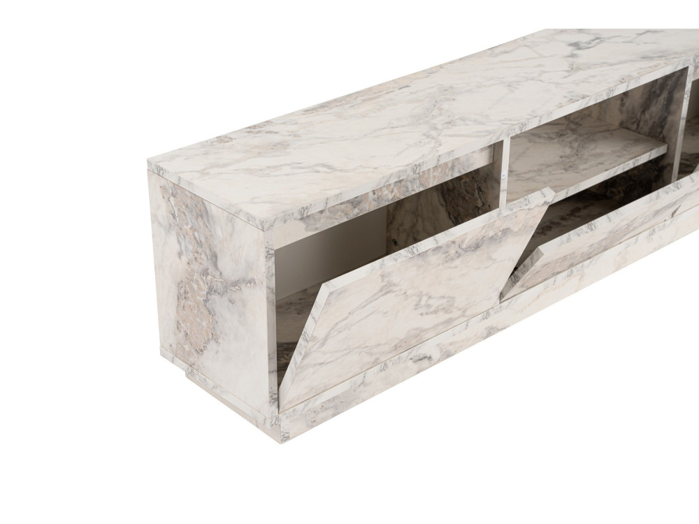 Porta TV in legno "Vanguard" 160 x 30 x 42 cm - marmo Fresia