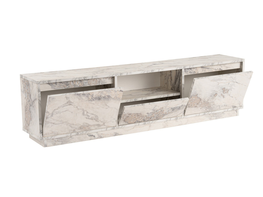 Porta TV in legno "Vanguard" 160 x 30 x 42 cm - marmo Fresia