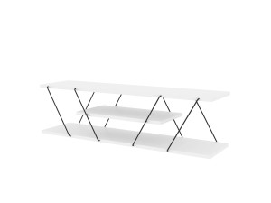 Mobile TV in legno "April" - 120 x 30 x 33 cm - Bianco/Nero