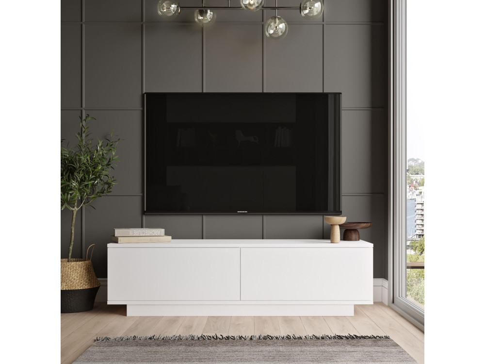 Mobile TV in legno "FN1" - 140 x 35 x 38 cm - Bianco
