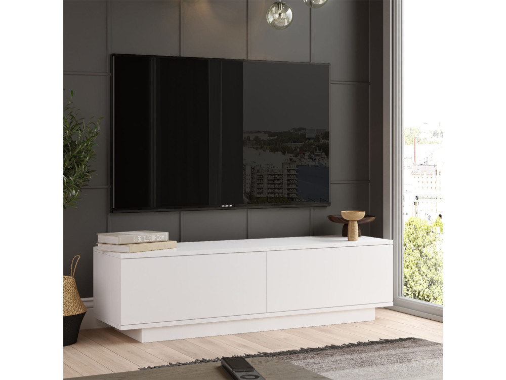 Mobile TV in legno "FN1" - 140 x 35 x 38 cm - Bianco