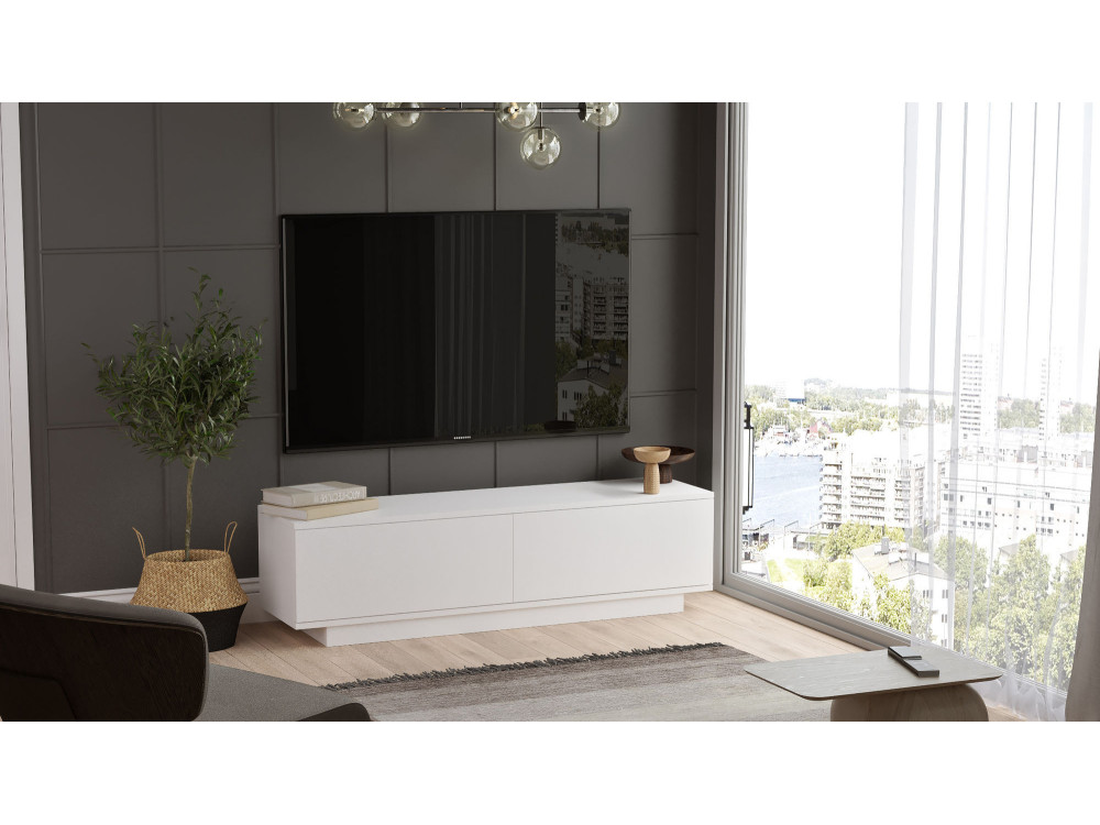 Mobile TV in legno "FN1" - 140 x 35 x 38 cm - Bianco