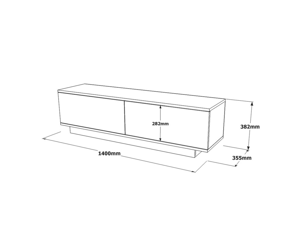 Mobile TV in legno "FN1" - 140 x 35 x 38 cm - Bianco