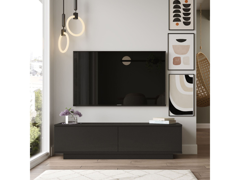 Mobile TV in legno "FN1" - 140 x 35 x 38 cm - Nero