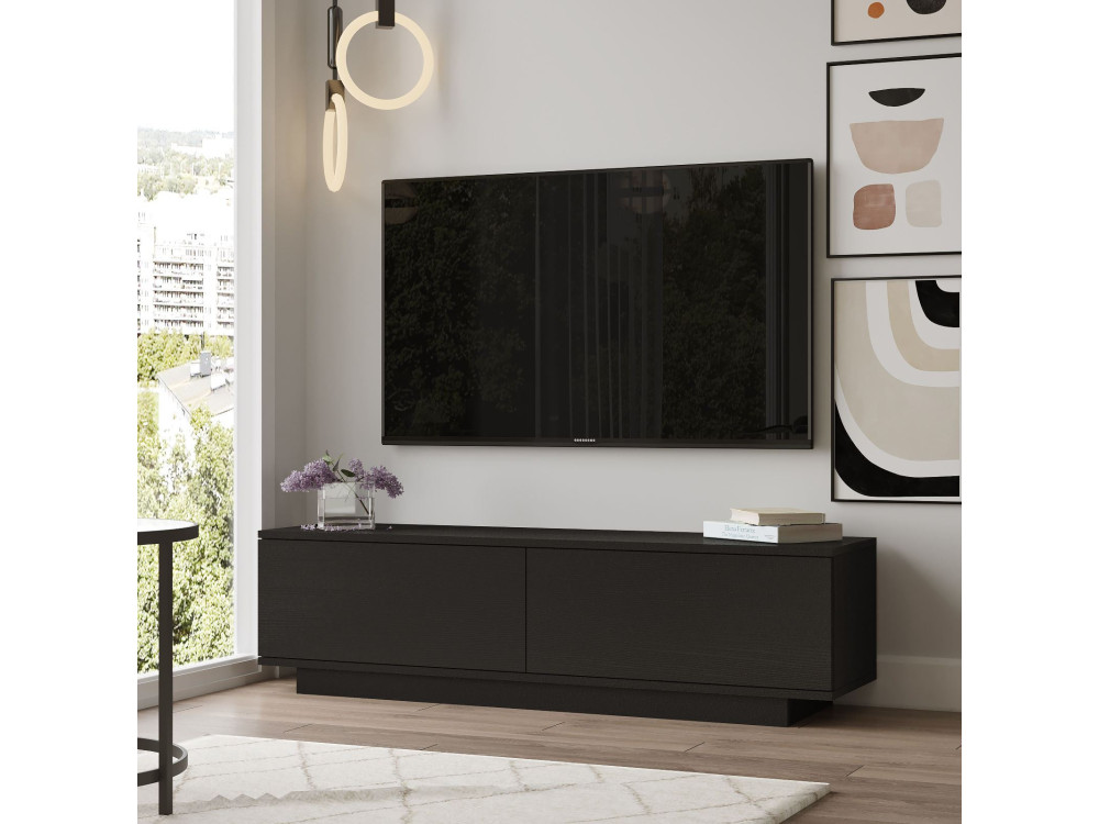 Mobile TV in legno "FN1" - 140 x 35 x 38 cm - Nero
